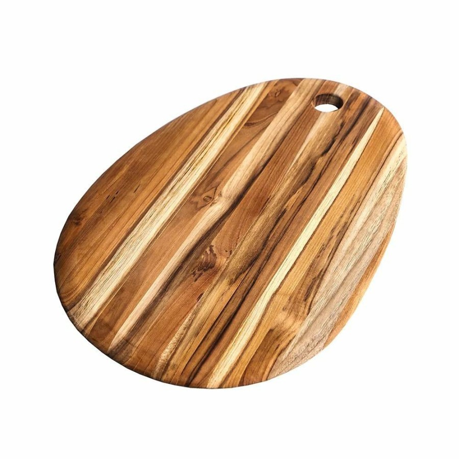 Glassware & Tabletop * | Teakhaus Elegant Edge Grain Oval Cutting And Serving Board | 16 X 11 X .55