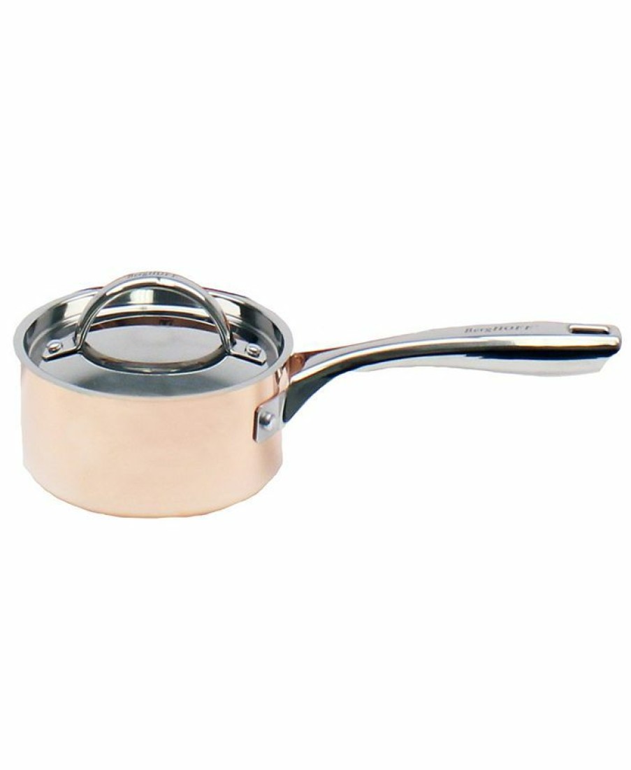 Kitchen * | Berghoff Tri-Ply 7 Covered Saucepan, Non-Hammered Copper