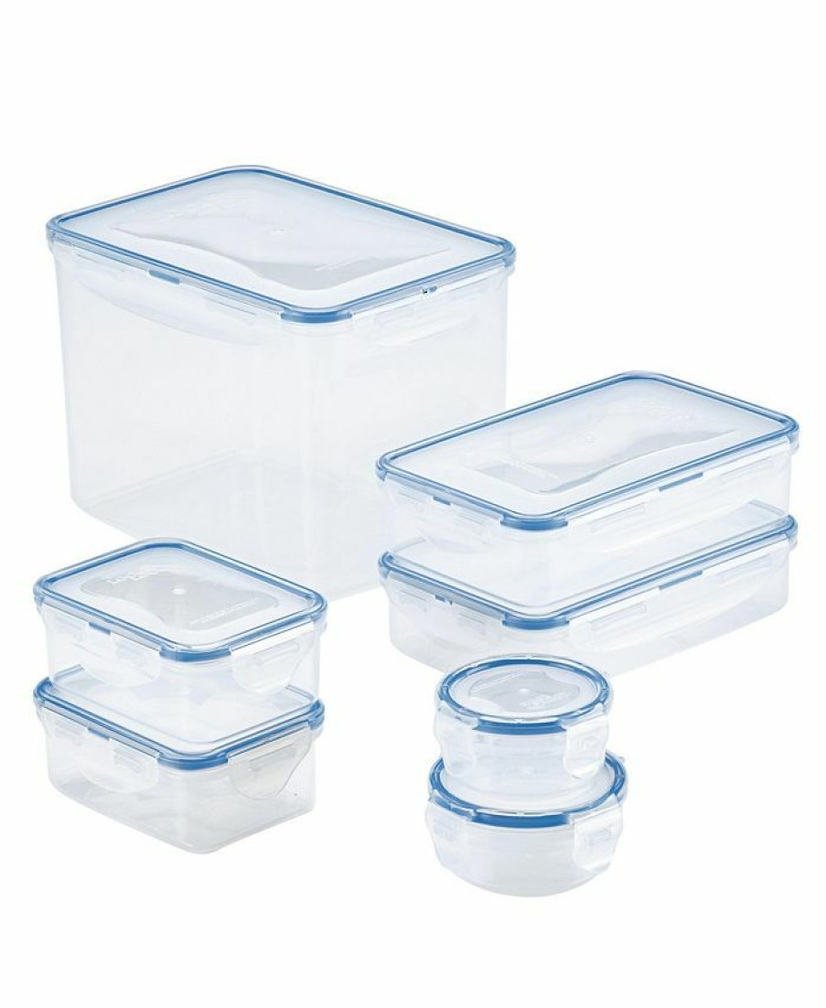 Kitchen * | Lock N Lock Easy Essentials Rectangular 14-Pc. Food Storage Container Set Clear