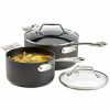 Kitchen * | All-Clad Essentials Nonstick Set Of 2 Covered Saucepans Black