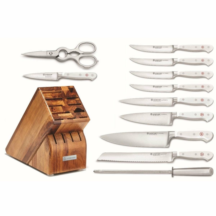 Knives * | Wusthof Cutlery Wusthof Classic White 12-Piece Set | Acacia