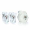 Glassware & Tabletop * | Fiesta Beverage Set For 4 | Sugar Skull And Vine (White)