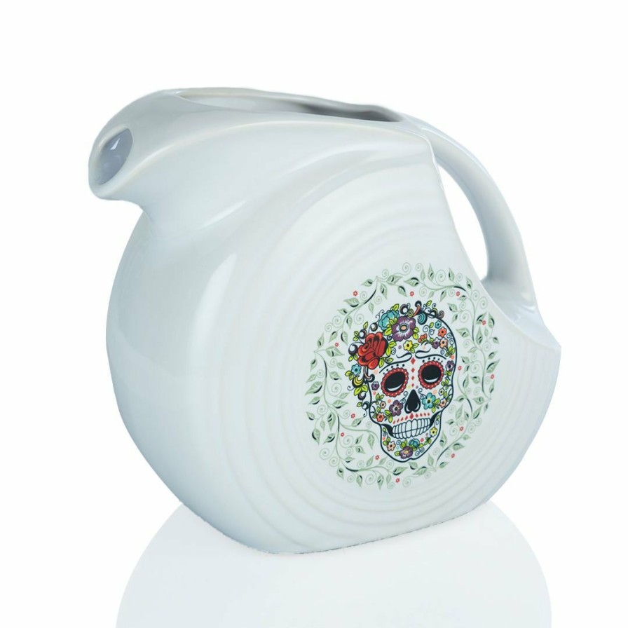 Glassware & Tabletop * | Fiesta Beverage Set For 4 | Sugar Skull And Vine (White)