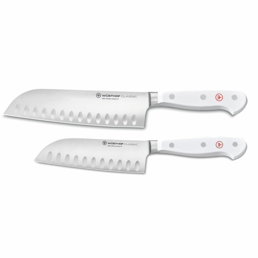 Knives * | Wusthof Cutlery Wusthof Classic White 2-Piece Santoku Set