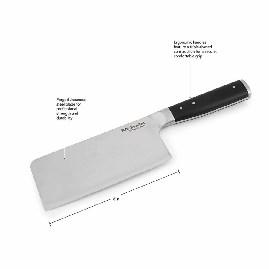 Knives * | Kitchenaid Non-Electrics Kitchenaid Gourmet Forged 6 Cleaver With Sheath