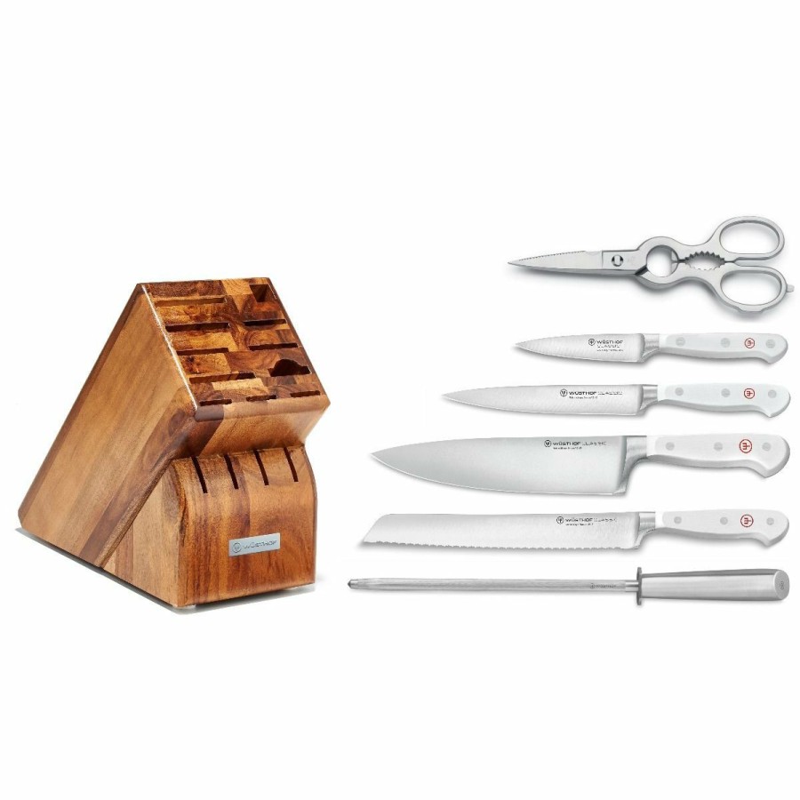 Knives * | Wusthof Cutlery Wusthof Classic White 7-Piece Set | Acacia