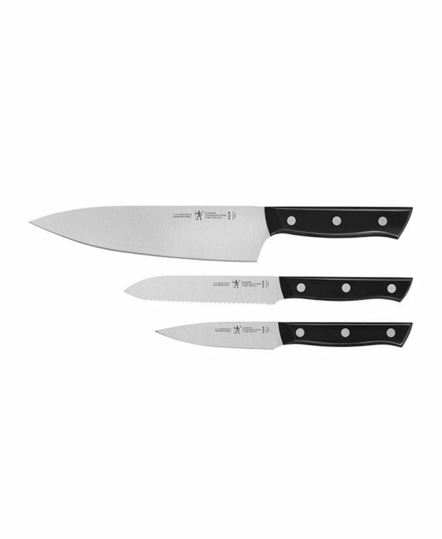 Kitchen * | J.A. Henckels Dynamic 3 Piece Starter Knife Set Black