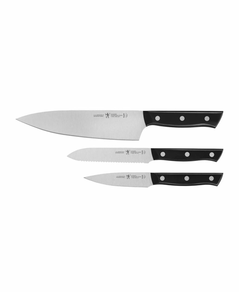 Kitchen * | J.A. Henckels Dynamic 3 Piece Starter Knife Set Black