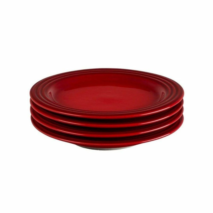 Glassware & Tabletop * | Le Creuset 8.5 Salad Plates Set Of 4 | Cerise/Cherry Red