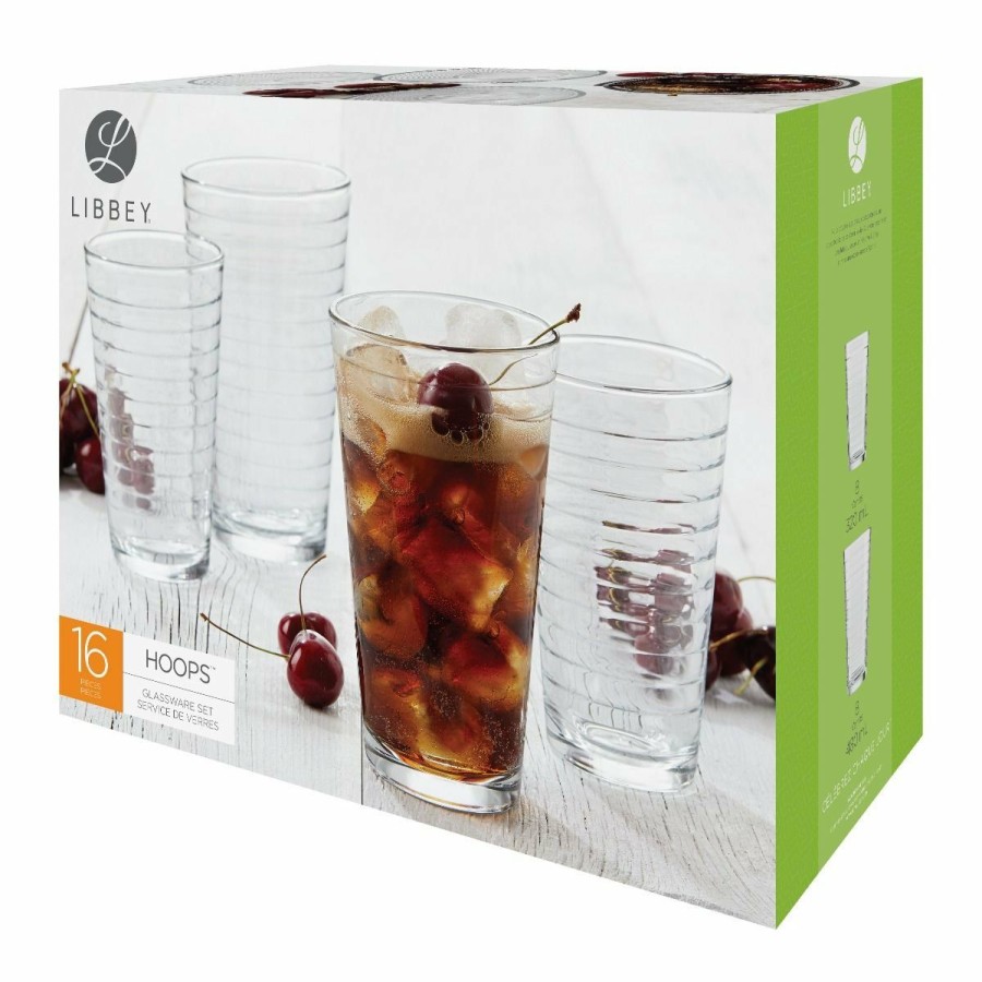 Glassware & Tabletop * | Libbey Hoops 16-Piece Glassware Set