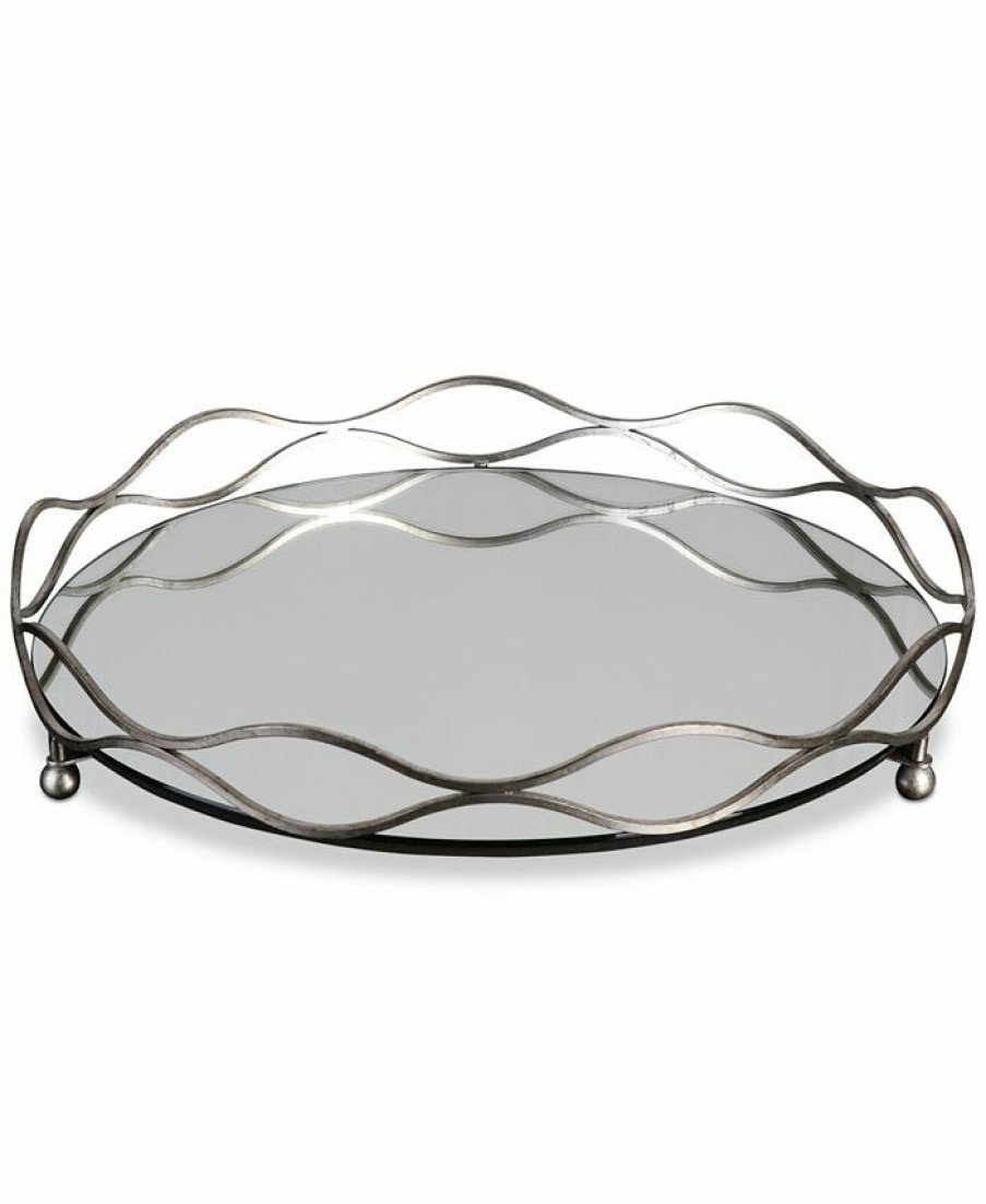 Misc_Gifts * | Uttermost Rachele Mirrored Silver-Tone Tray Open Miscellaneous