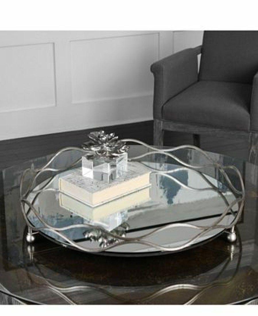 Misc_Gifts * | Uttermost Rachele Mirrored Silver-Tone Tray Open Miscellaneous