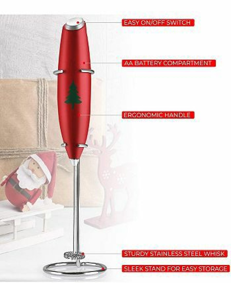 Kitchen * | Zulay Kitchen Milk Frother With Stand Christmas Edition