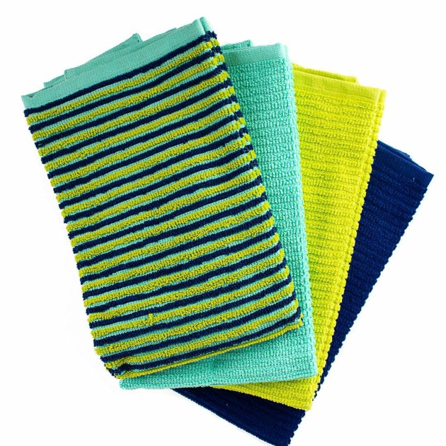 Glassware & Tabletop * | Fiesta Bar Mop Towels Set Of 4 | Cool Blue