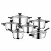 Kitchen * | Berghoff Essentials Gourmet Cookware Set With Handles, 12 Pieces Silver-Tone