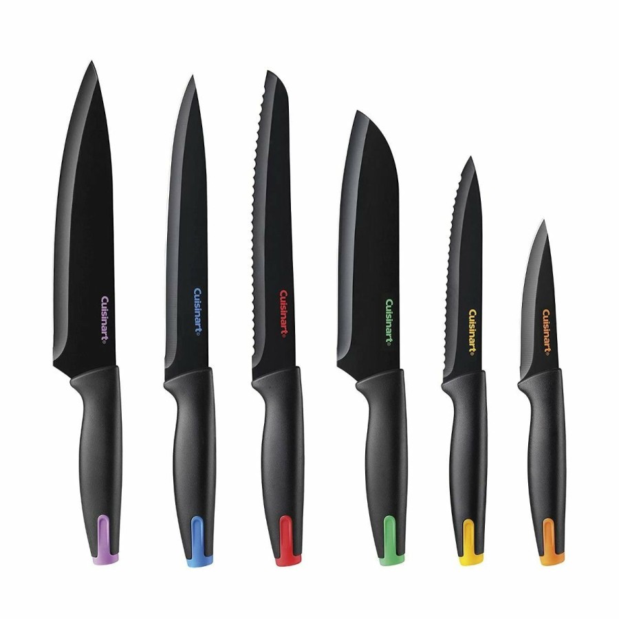 Knives * | Cuisinart Nonstick Edge Collection | 7-Piece Ceramic Coated Knife With Acrylic Stand