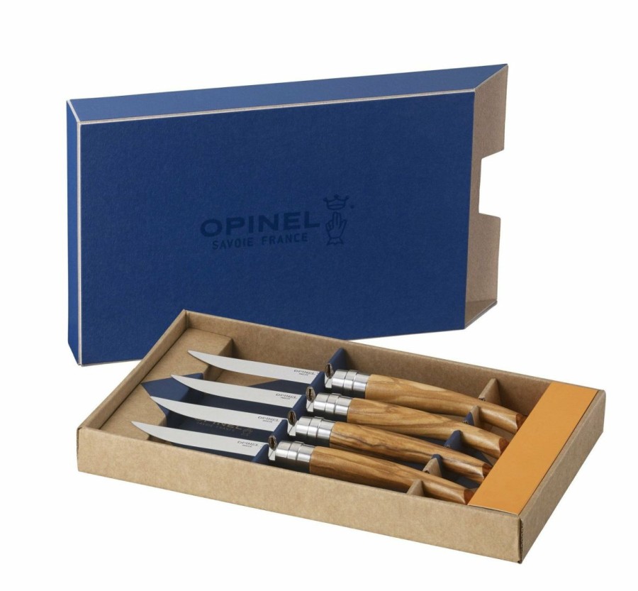 Knives * | Opinel Olive Wood Handle Set Of 4 Steak Knives