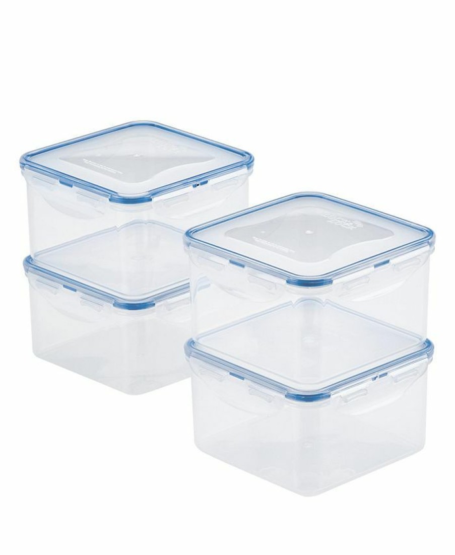 Kitchen * | Lock N Lock Easy Essentials Square 41-Oz. Food Storage Container, Set Of 4 Clear