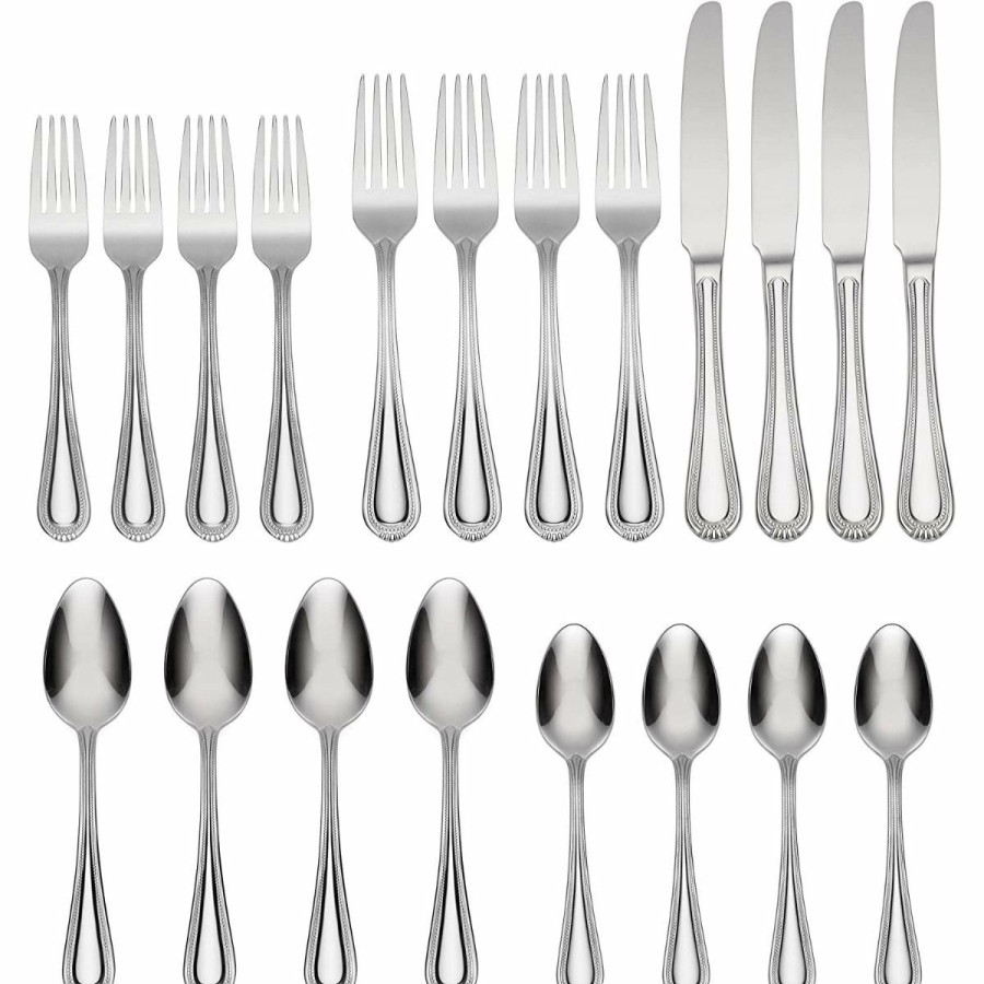 Glassware & Tabletop * | Oneida Stainless Steel 20-Piece Flatware Set | Countess