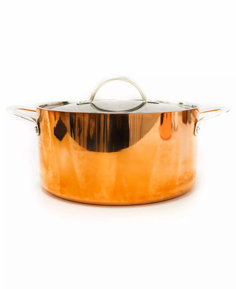 Kitchen * | Berghoff Tri-Ply 9.5 Covered Dutch Oven, Non-Hammered Copper