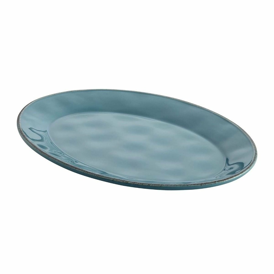 Glassware & Tabletop * | Rachael Ray Cucina Collection 14 Oval Platter | Agave Blue