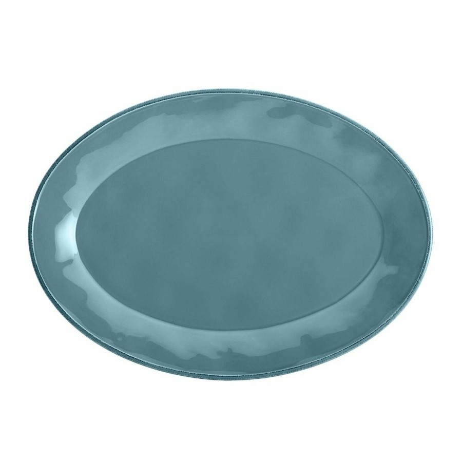 Glassware & Tabletop * | Rachael Ray Cucina Collection 14 Oval Platter | Agave Blue