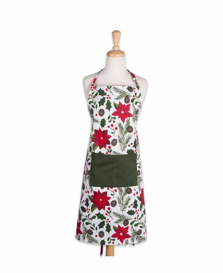 Kitchen * | Design Imports Woodland Christmas Chef Apron Green