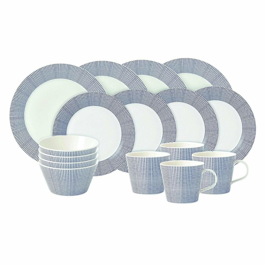 Glassware & Tabletop * | Royal Doulton Pacific Dots 16 Piece Dinnerware Set