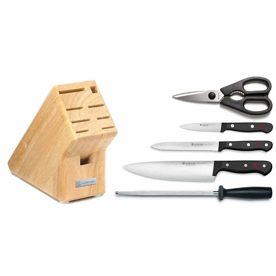 Knives * | Wusthof Cutlery Wusthof Gourmet 6-Piece Starter Knife Block Set | Natural