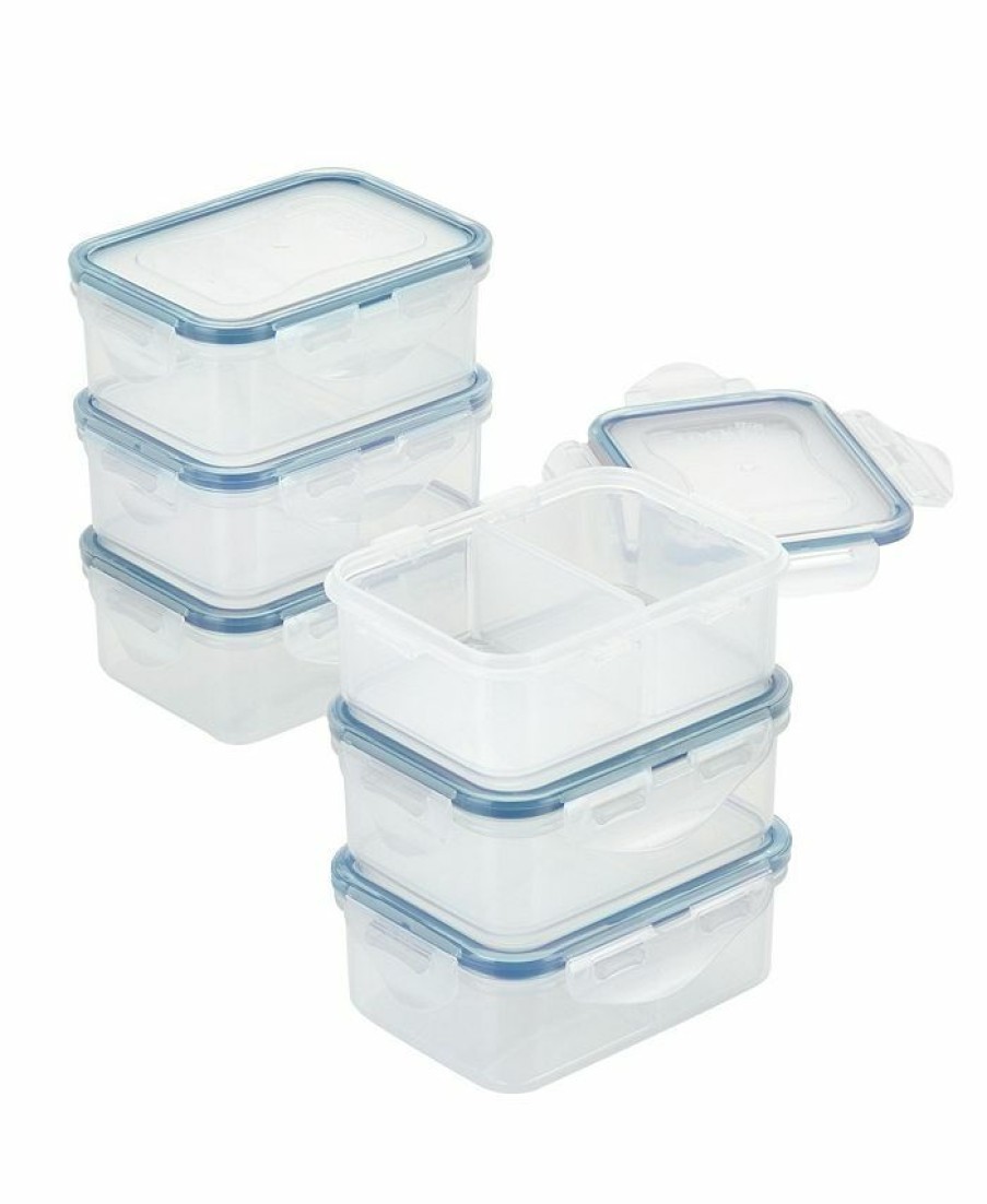 Kitchen * | Lock N Lock Easy Essentials 12-Pc. On The Go 12-Oz. Meals Divided Rectangular Food Storage Containers Clear