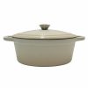 Kitchen * | Berghoff Neo Cast Iron Oval Covered Dutch Oven, 5 Quart Cream