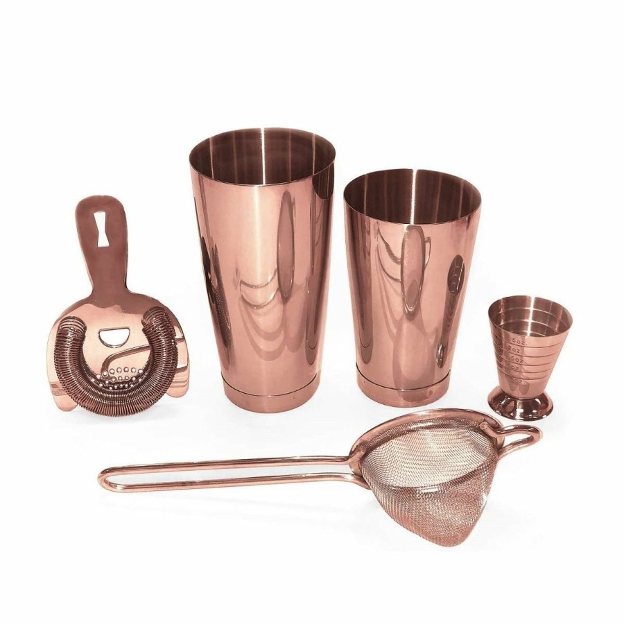 Glassware & Tabletop * | Mercer Barfly 5-Piece Shaker Set | Copper