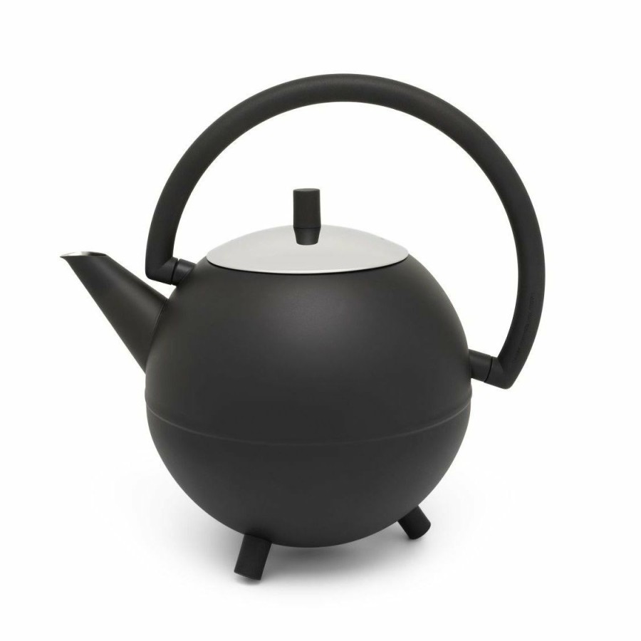 Glassware & Tabletop * | Bredemeijer Saturn 40Oz Double Wall Teapot | Black Matte