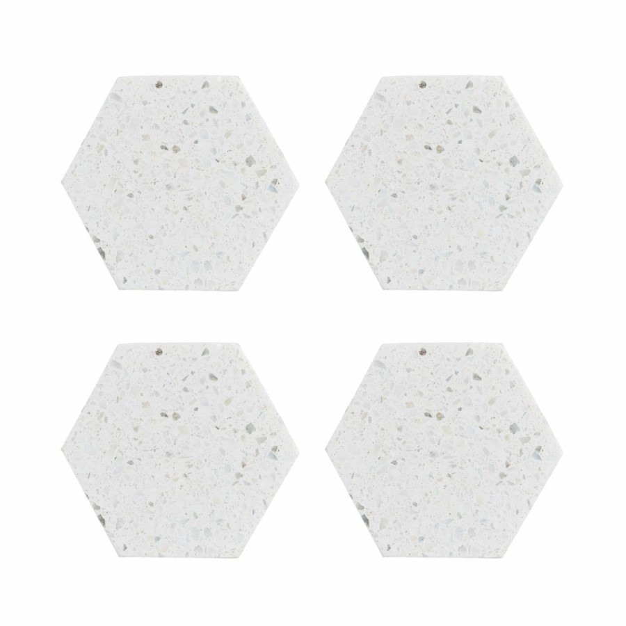 Glassware & Tabletop * | Typhoon Elements Hexagon Coasters (Set Of 4) | Terrazzo Stone