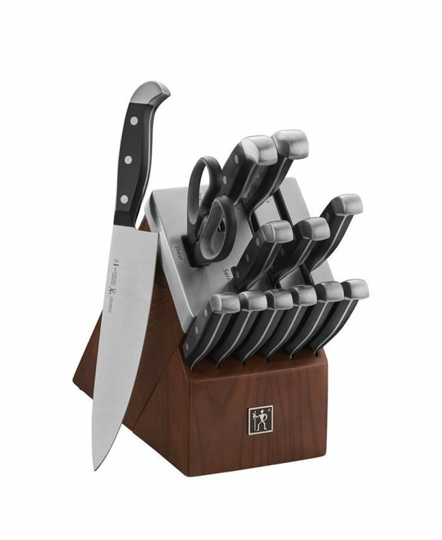 Kitchen * | J.A. Henckels Statement 14 Piece Self-Sharpening Knife Block Set Brown