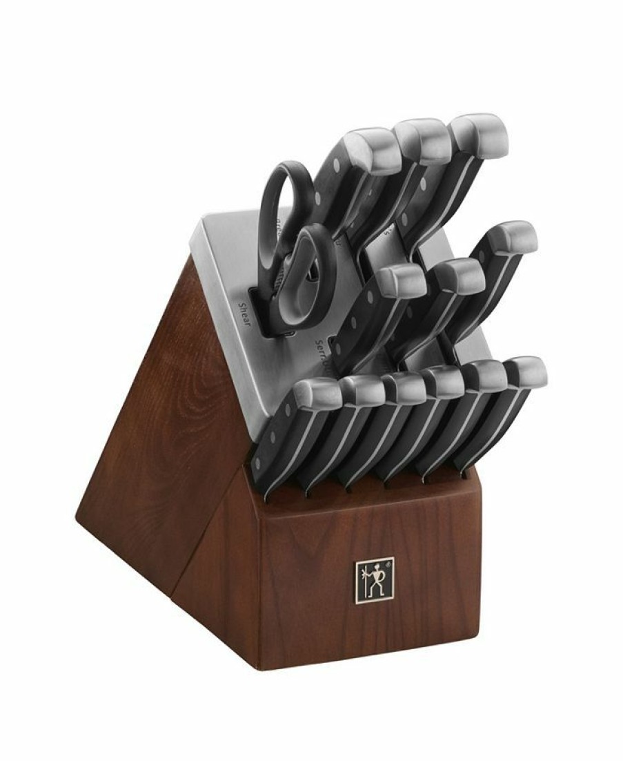 Kitchen * | J.A. Henckels Statement 14 Piece Self-Sharpening Knife Block Set Brown