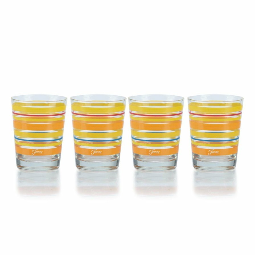 Glassware & Tabletop * | Fiesta 15Oz Double Old Fashioned Glasses (Set Of 4) | Sienna Sunset