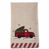 Kitchen * | Manor Luxe Christmas Truck Christmas Tea Towel, 17 X 27 Natural