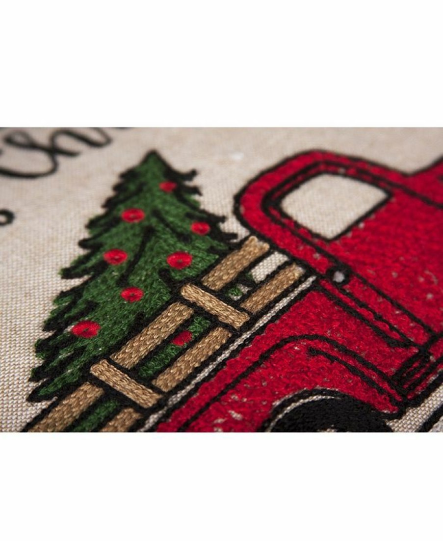 Kitchen * | Manor Luxe Christmas Truck Christmas Tea Towel, 17 X 27 Natural