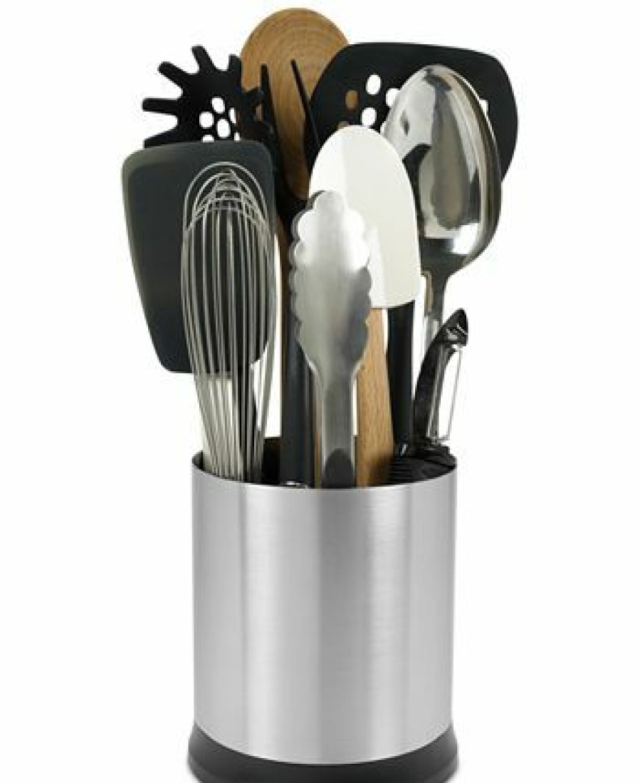 Kitchen * | Oxo Kitchen Utensil Holder, Rotating Stainless Steel