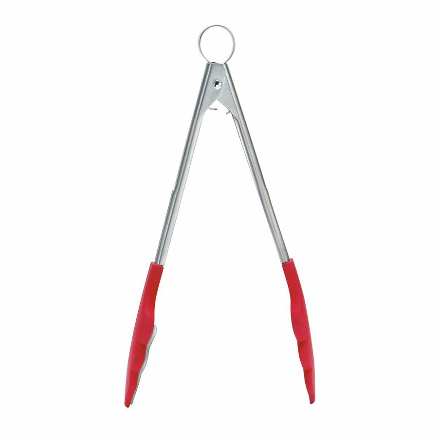 Cooks' Tools * | Cuisipro 9.5 Silicone Tongs With Teeth | Red