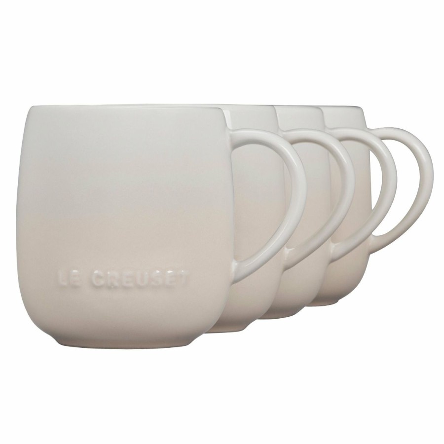 Glassware & Tabletop * | Le Creuset 13Oz Heritage Mugs (Set Of 4) | Meringue White