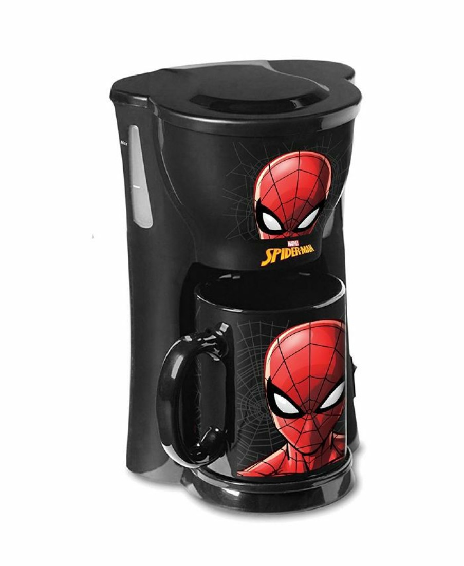 Kitchen * | Uncanny Brands Spider-Man Single Cup Coffee Maker With Mug Black