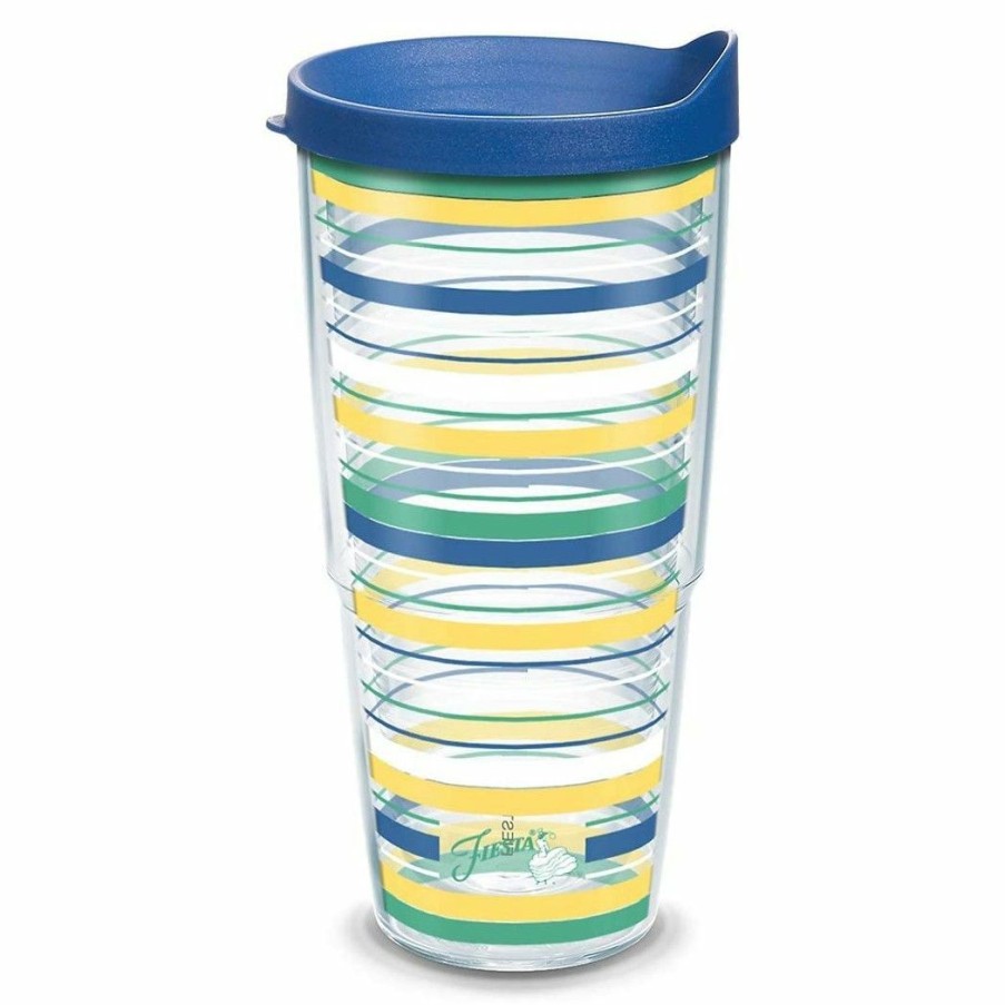 Glassware & Tabletop * | Tervis 24Oz Double-Walled Insulated Tumbler With Lid | Fiesta Stripes Meadow