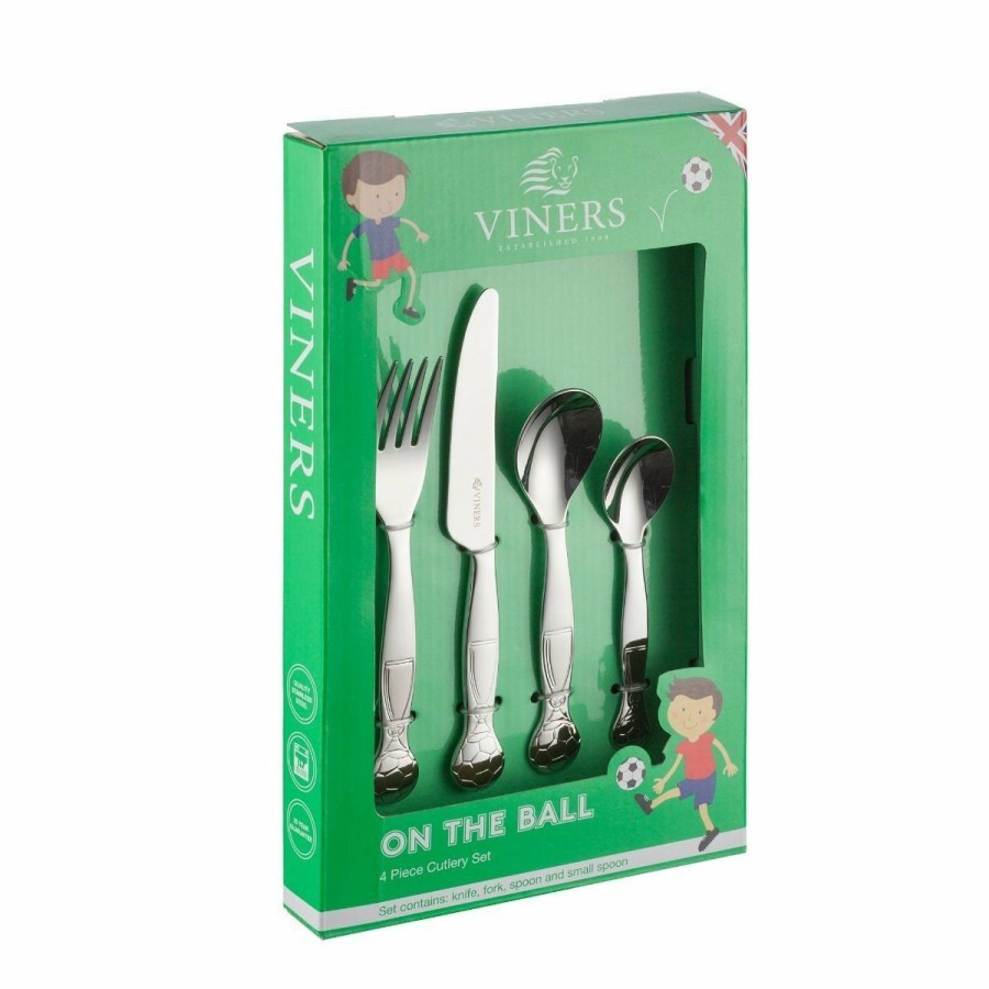 Glassware & Tabletop * | Viners 4-Piece Kids Flatware Set Giftbox | On The Ball