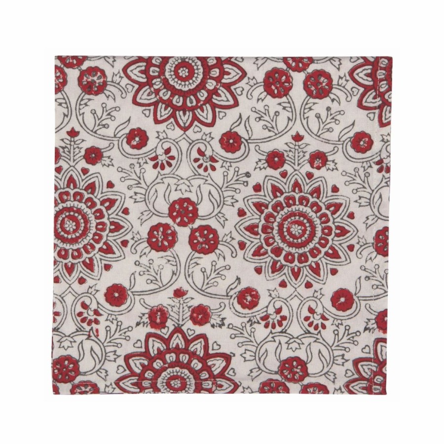 Glassware & Tabletop * | Danica Brands Danica Heirloom 18 Block Print Napkins (Set Of 4) | Passionflower