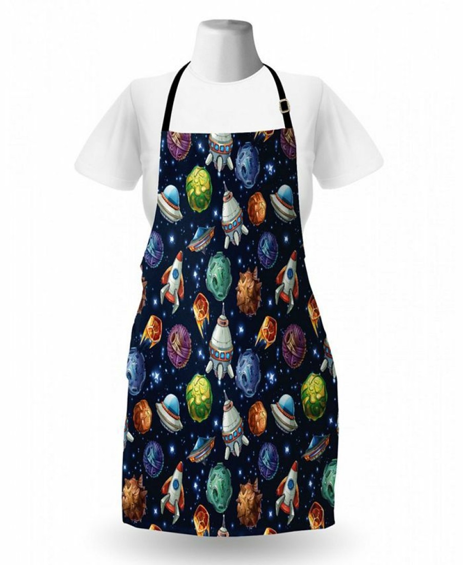 Kitchen * | Ambesonne Space Apron Multi