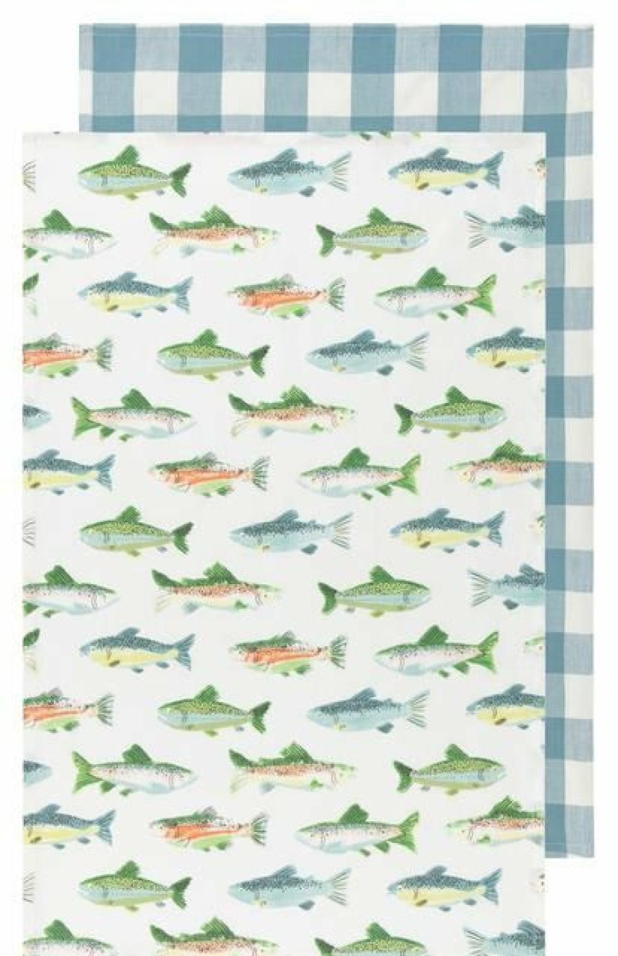 Glassware & Tabletop * | Danica Brands Now Designs By Danica 18 X 28 Printed Dishtowels (Set Of 2) | Gone Fishin'