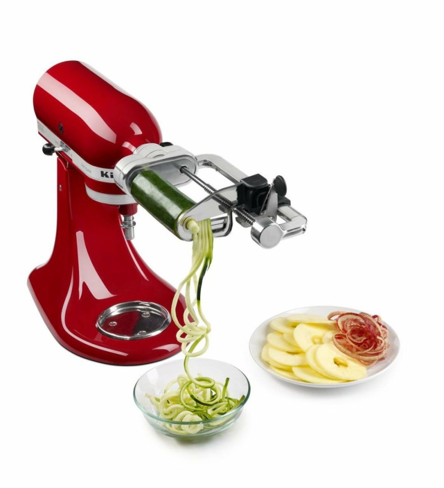 Cooks' Tools * | Kitchenaid Spiralizer Attachment Fits All Kitchenaid Stand Mixer Models (Includes 2 Spiralizing Blades, 2 Slicing/Coring Blades, & 1 Peeling Blade)