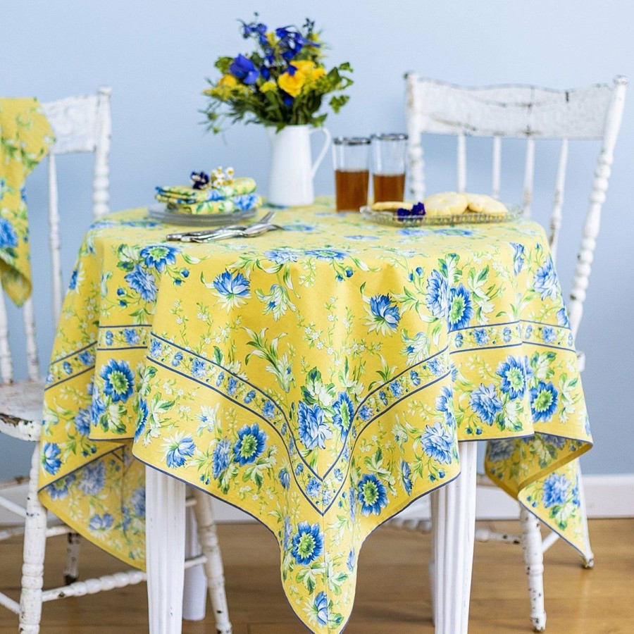 Glassware & Tabletop * | April Cornell 54 X 54 Music Breakfast Tablecloth | Gold